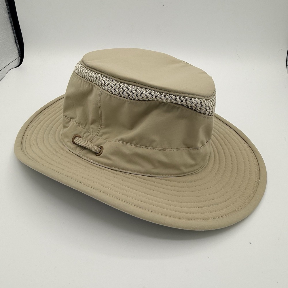 Tilley LTM3 Airflo Hat 7 1/8 Khaki Made Canada Wide Brim Hiking Safari